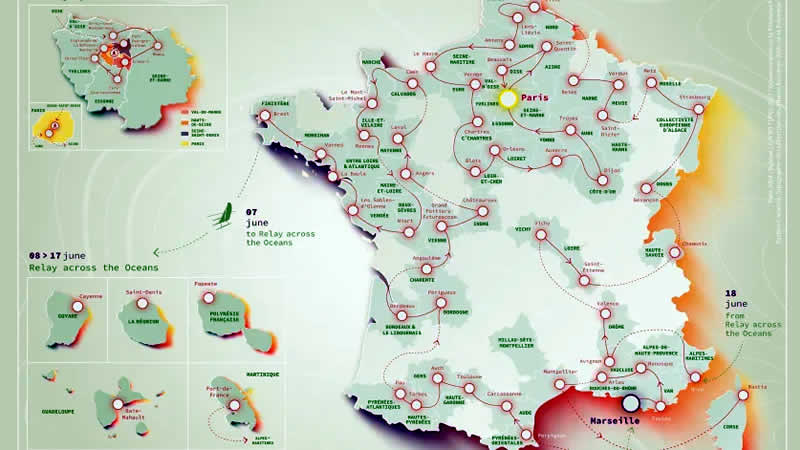 the official route map the Olympic torch 2024