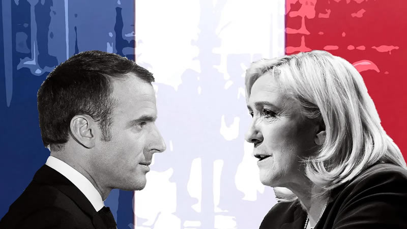 le pen et macron